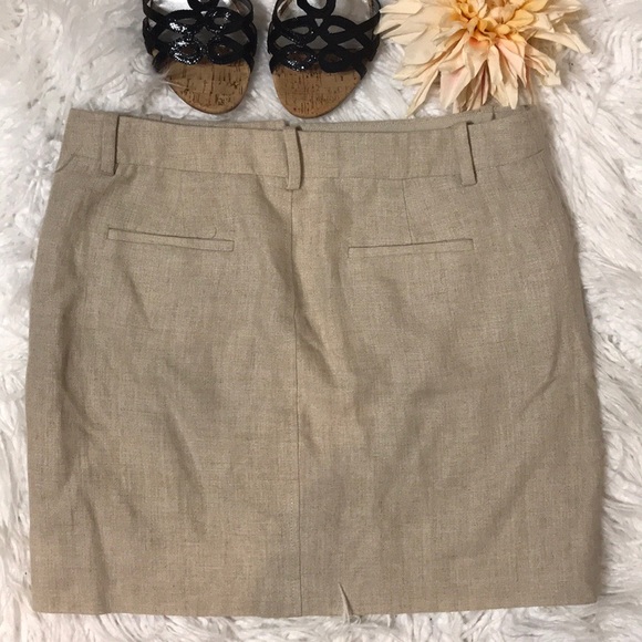 J Crew Tan Linen Zip Front Nikki Skirt - Picture 4 of 6